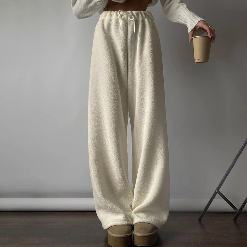 's Thermal Lined Pants Comfy Trousers Fall  Drawstring Bottoms Daily