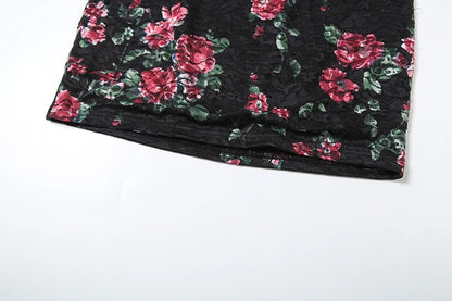Flower Print Backless Mini Bodycon Dress