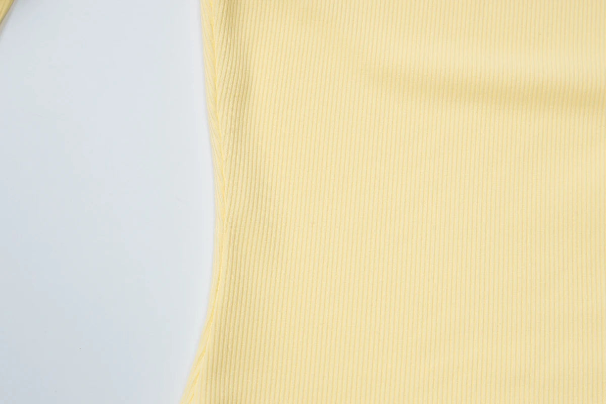 Yellow O-Neck Long Sleeve Cardigan