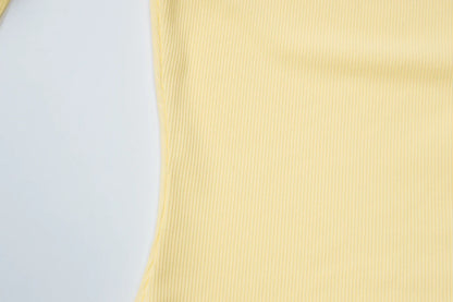 Yellow O-Neck Long Sleeve Cardigan