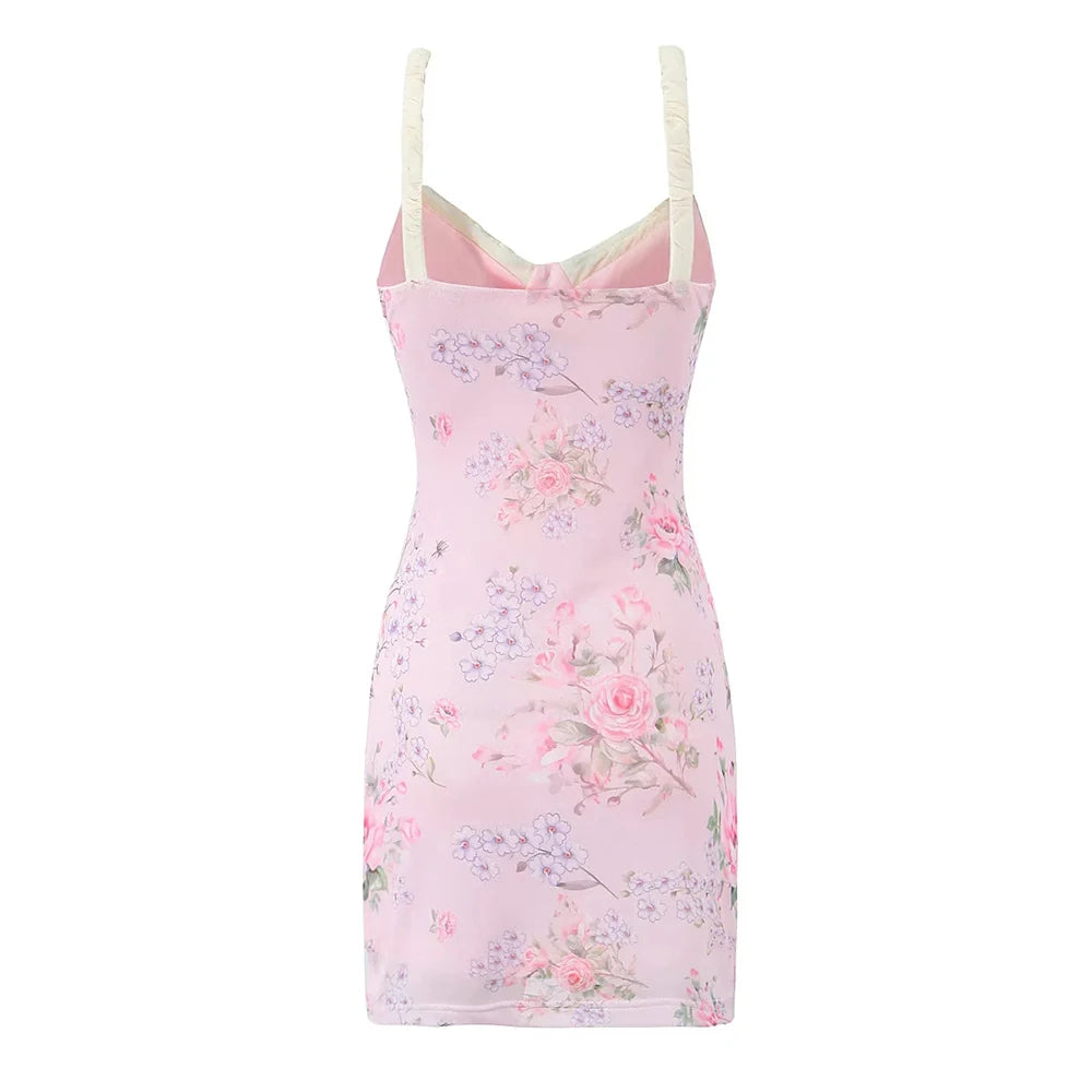 Pink Floral Mini Dress