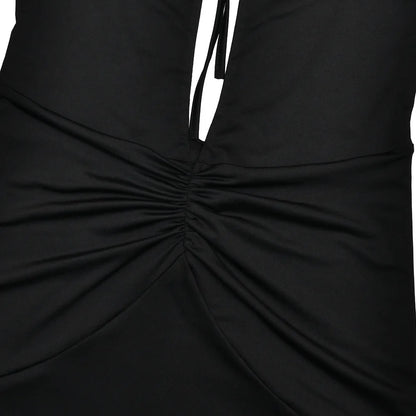 Hollow Out Backless Deep V-Neck Maxi Dress