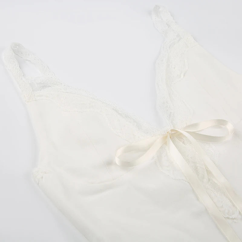 White Bow Lace Top