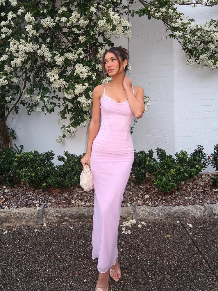 Pink Corset Maxi Dress