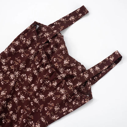 S Spring Floral Backless Slim Camisole Dress