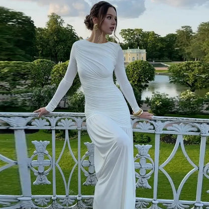 Long Sleeve Ruched Maxi Dress