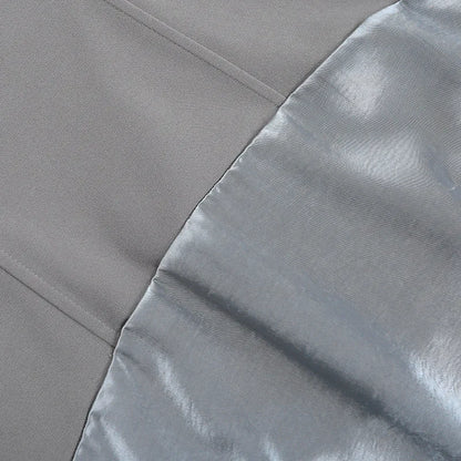 Gray Satin Strapless Backless Maxi Flowy Dress