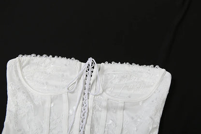 White Lace Strapless Top