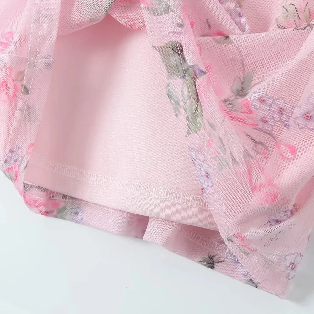 Pink Floral Mini Dress
