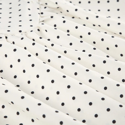 White Polka Dot Mini Dress with Bow Detail