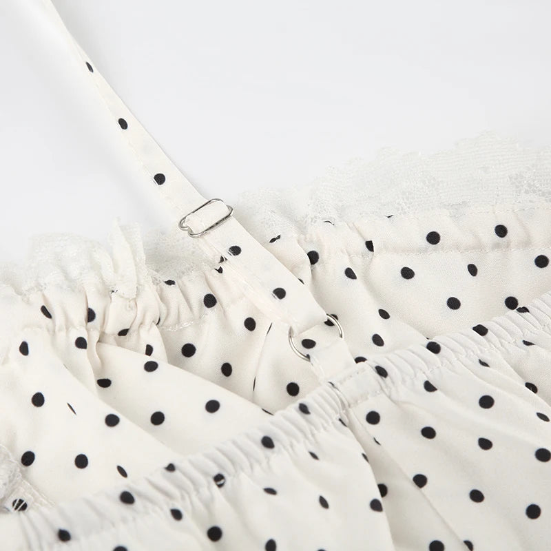 White Polka Dot Mini Dress