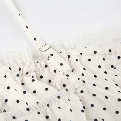 White Polka Dot Mini Dress with Bow Detail