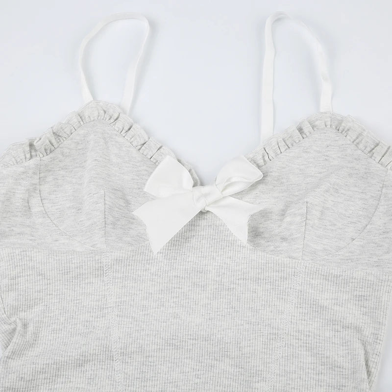 Lace Ruffles Bow Top