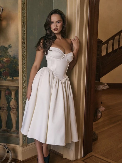 Backless Ruffles Bodycon Dress with Cleavage Wrap