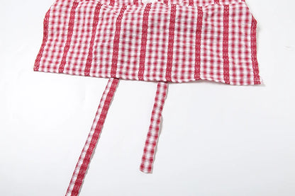Red Striped Backless Two Piece Set