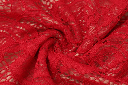 Red Lace See Through Maxi Dress