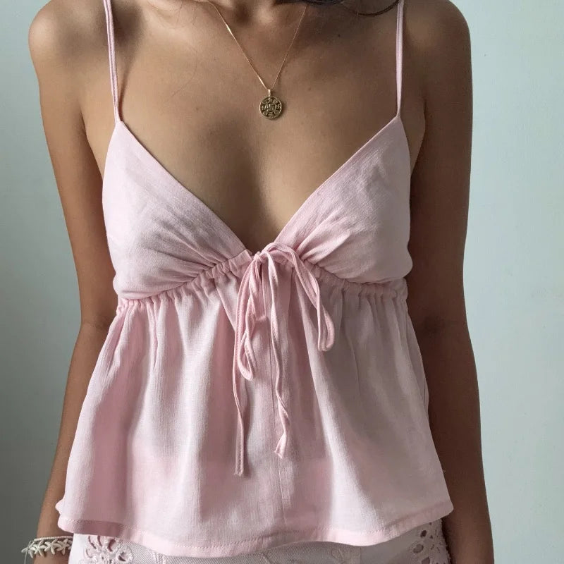 Off Shoulder V-Neck Backless Top