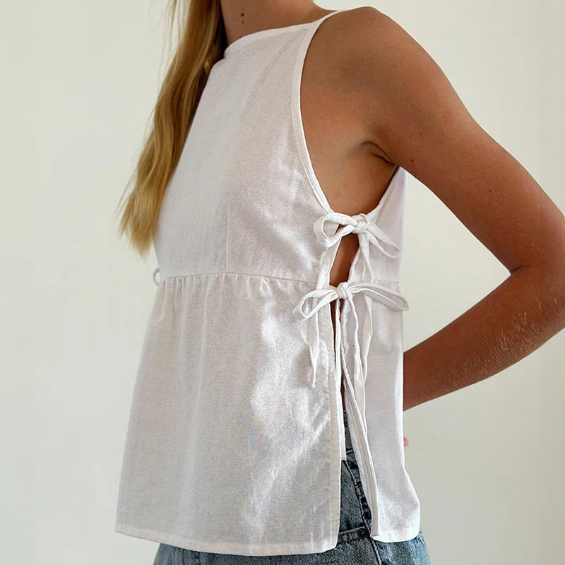 Plaid Cut Out Loose Top