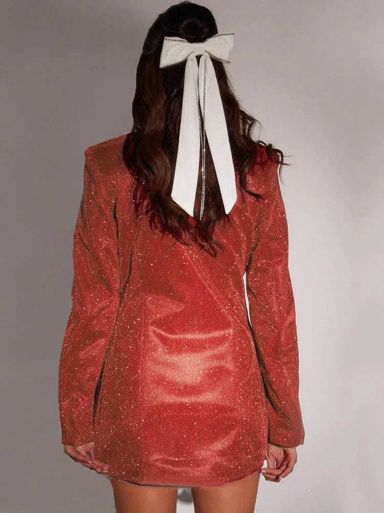 Glitter Bright Silk Sparkling Blazer