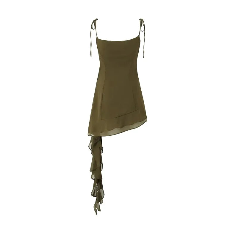 Ruffle Chiffon Mini Dress