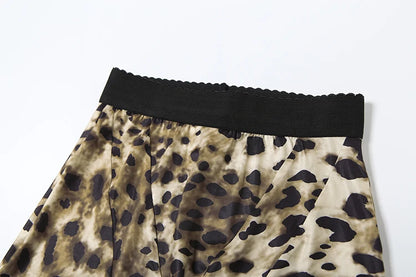 Sporty Leopard Print Tracksuit Set - Tank Top & Shorts