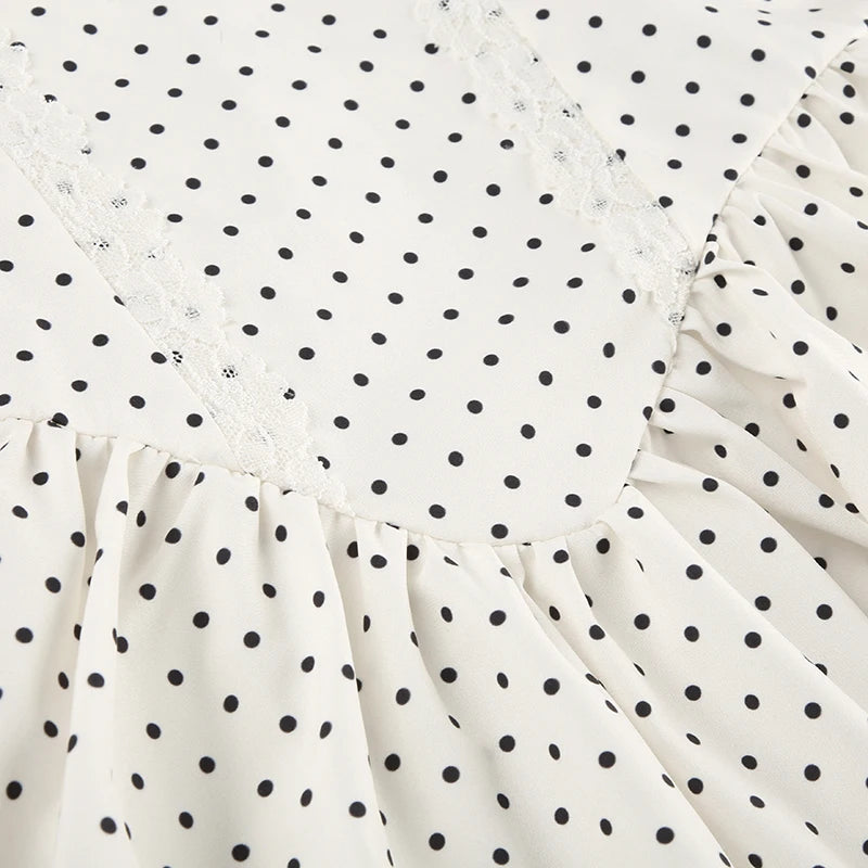 White Polka Dot Mini Dress