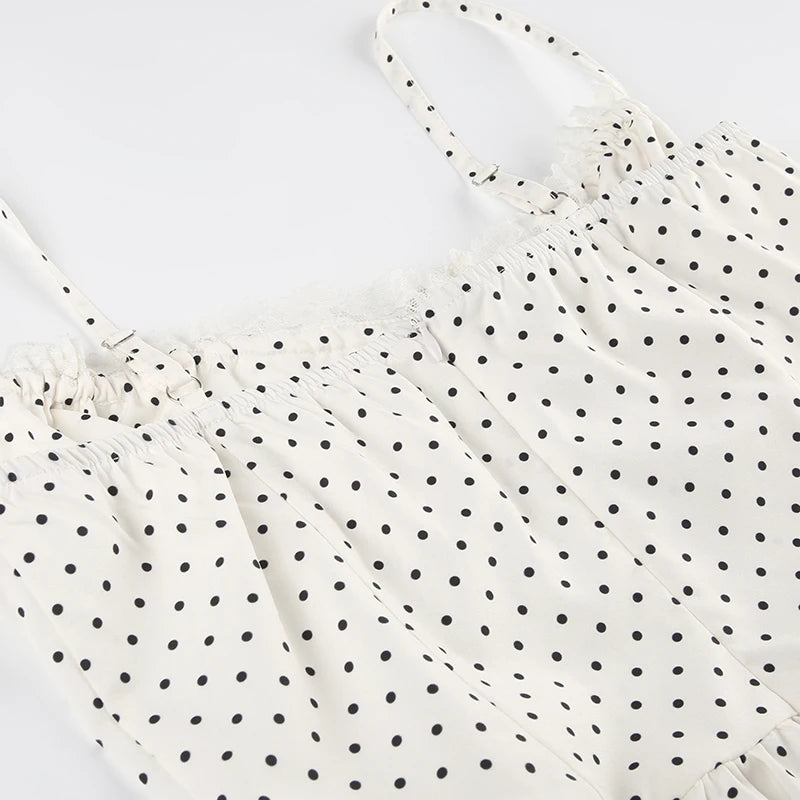 White Polka Dot Mini Dress