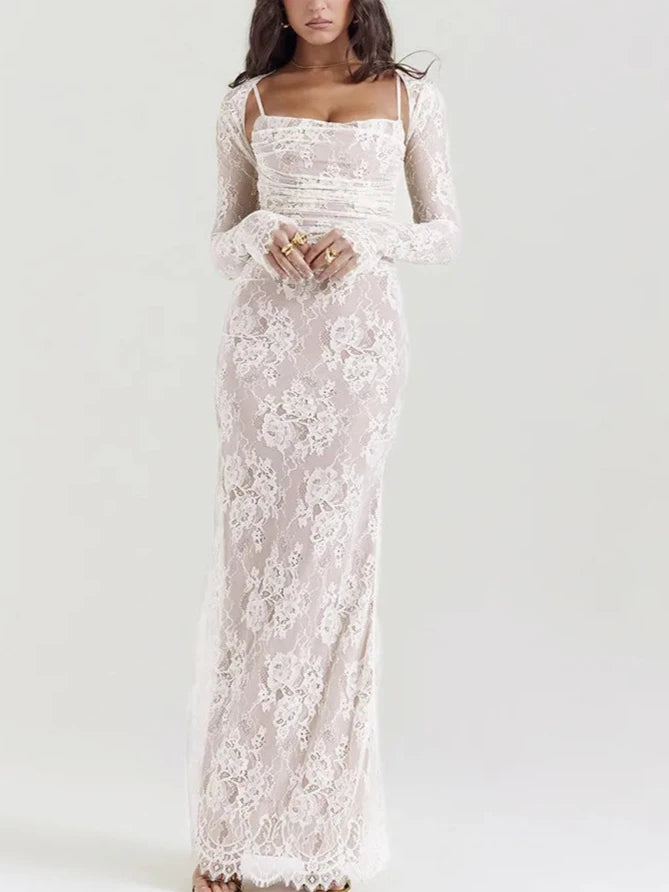 White Lace Two Piece Set