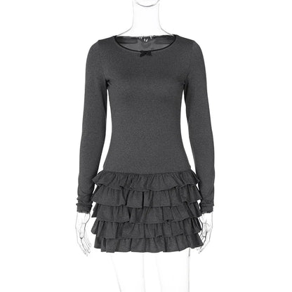 Ruffl Mini Dress with Bows and Frills