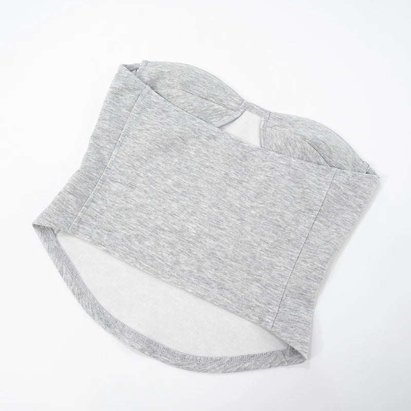 Gray Strapless Tank Top