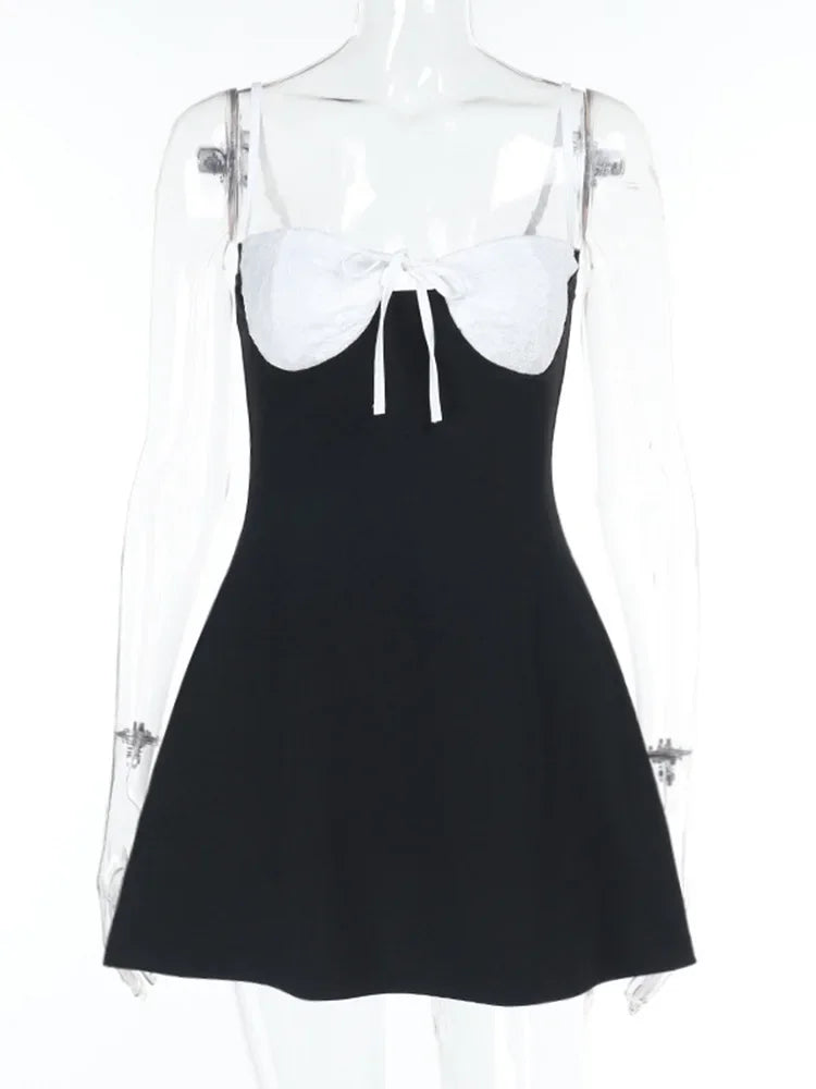 Lace Plunge Suspender Dress Mini Dress Bodycon Spaghetti Strap Dress