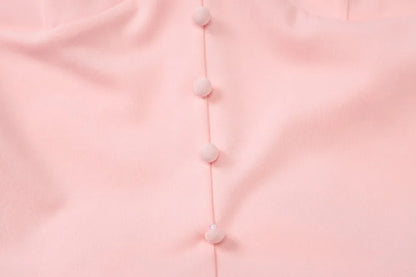 Pink V-Neck Sleeveless Chiffon Patchwork Midi Dress