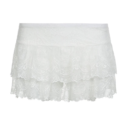 Lace Mini Skirts - Low Waisted Fashion Bottoms