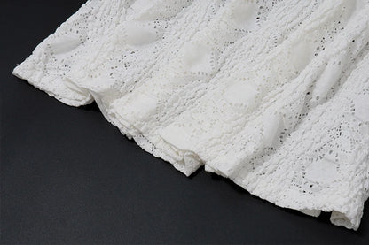 White Lace Hollow Two Piece Set
