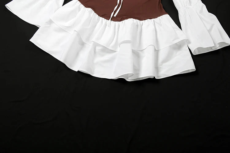 Long Puff Sleeve Mini Bodycon Dress