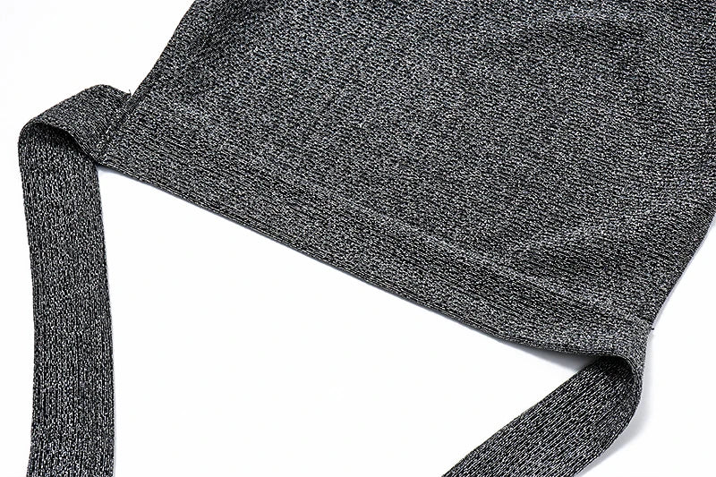 Gray Backless Glitter Sleeveless Crop Top