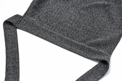 Gray Backless Glitter Sleeveless Crop Top