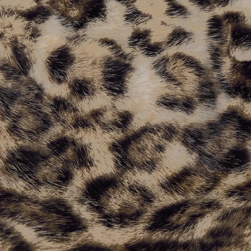 Leopard Print Furry Patchwork Shorts Indie Folk Bottoms