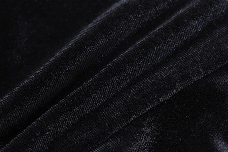 Black Square-Neck Patchwork Long Sleeve Top