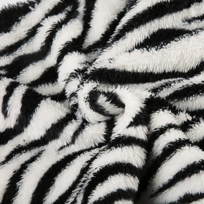 Zebra Stripes Faux Fur Bodycon Skirt