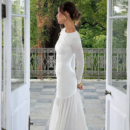 Long Sleeve Ruched Maxi Dress