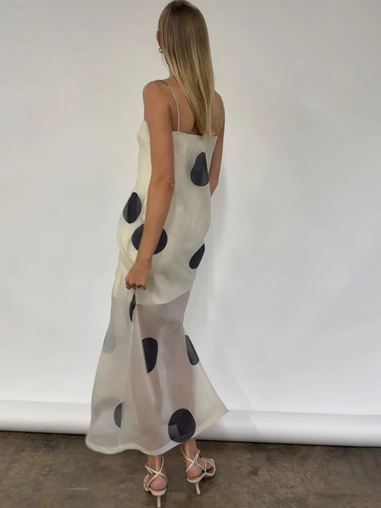 White Polka Dot Maxi Dress