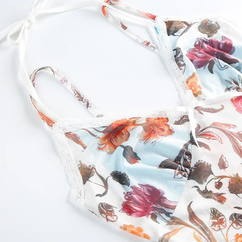 Floral Slim V-Neck Top