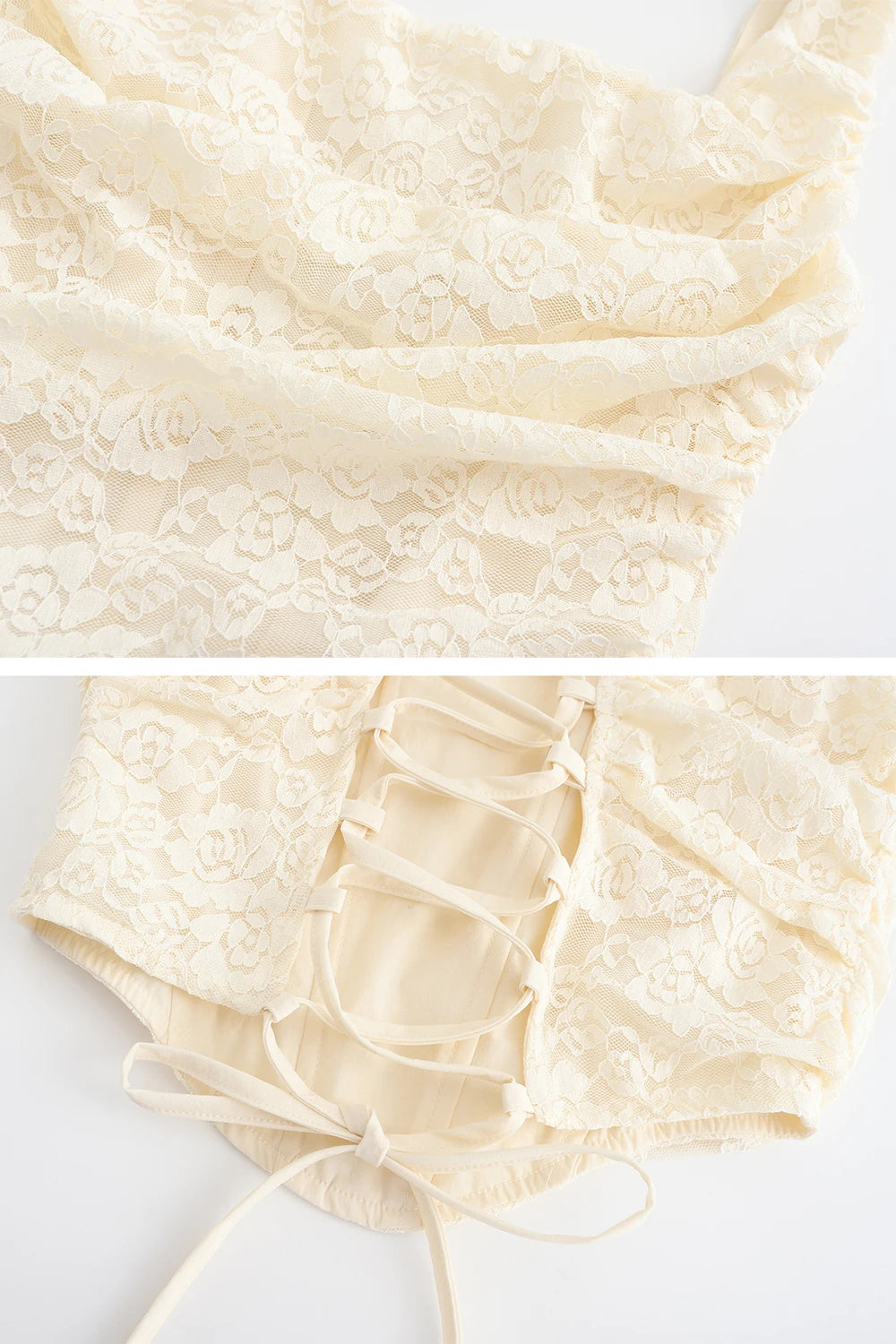 Ivory Lace Top and Maxi Skirt Set