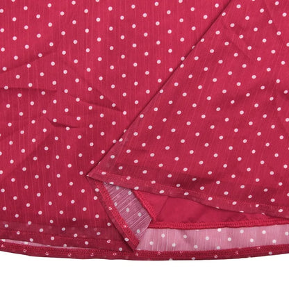 Red Polka Dot Chiffon Backless Mini Dress