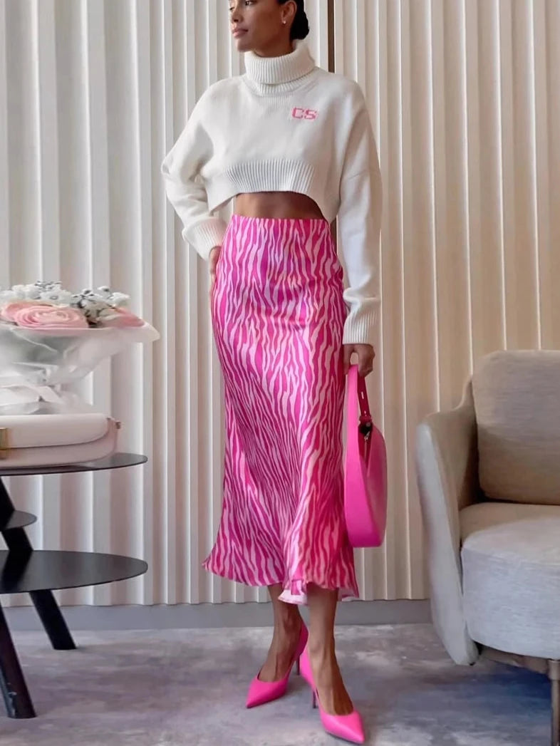 Slim Bodycon High Waist Midi Skirt