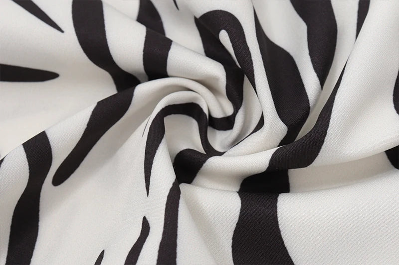Zebra Swinging Collar Hollow Out Halter Top