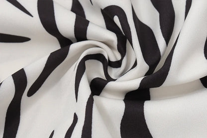 Zebra Swinging Collar Hollow Out Halter Top