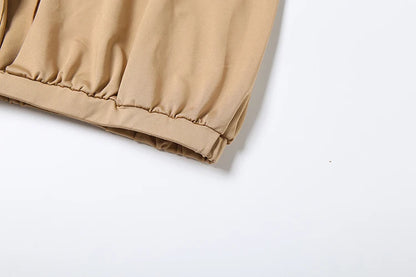 Khaki Ruched Strapless Top