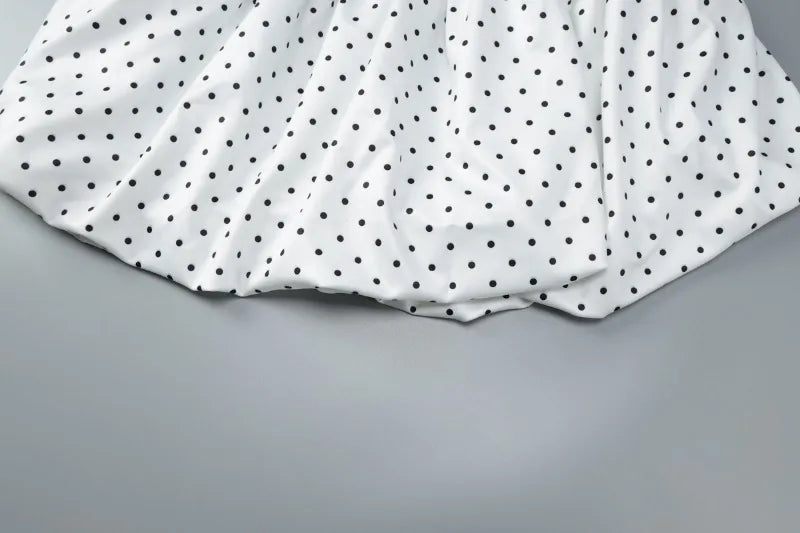Polka Dot Strapless Mermaid Midi Dress